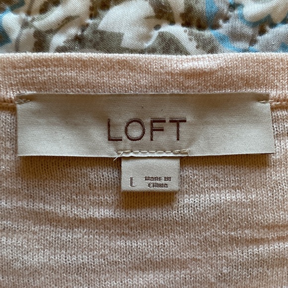 Loft long sleeve button sweater in pink - size L - Picture 7 of 9
